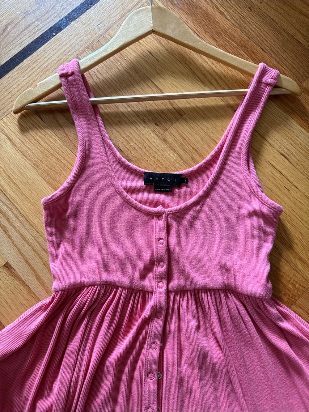 Hatch Softest Rib Nursing Tank Midi Dress in Rose